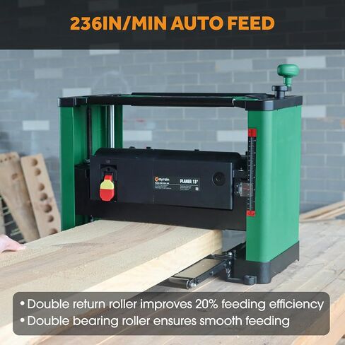 （Updated Model）Kayrain 13IN Power Benchtop Planer with HSS Double-sided Use Blades Electric Thickness Planer 15A 2000W Powerful Motor Wood Planers for Woodworking in Saudi Arabia