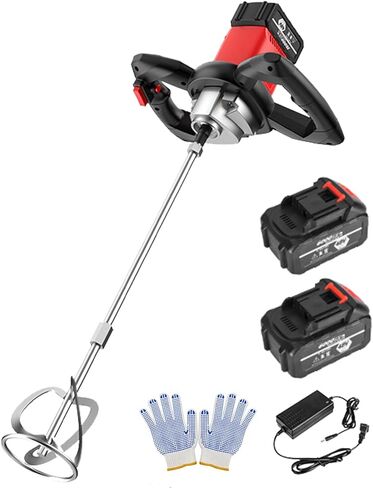 خلاط اسمنت كهربائي خلاط خرسانة خلاط طلاء لاسلكي للحفر مع بطاريتين 21 فولت و6 سرعات قابلة للتعديل لخلط الطين والأسمنت والملاط والطلاء والأعلاف in Kuwait