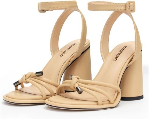 100FIXEO صنادل نسائية مفتوحة من الأمام بكعب مكتنز وكعب عالٍ وحزام كاحل للسيدات وكعب قصير وكعب قصير وأحذية خفيفة كاجوال للحفلات الراقصة in Kuwait