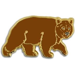 Pinmart Brown Grizzly Bear Wild Animal Fatering Pin in Kuwait