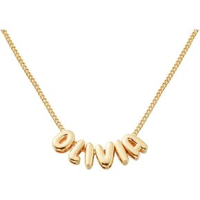Personalized Bubble Name Necklace, 3D Letter Necklace Gold Plated, Dainty Custom Initial Necklace, Jewelry Gift for Women Girlfriend, Christmas Mother's Day in Saudi Arabia