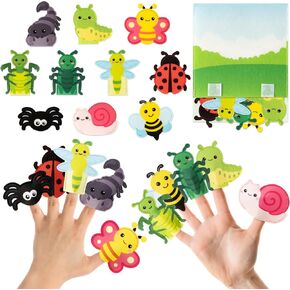 COcnny Farm Animal Finger Puppets - 10pcs Farm Felt Finger Puppet with Barn Bag Set Making Crafts Kit for Kids, Make Your Own Story Telling Toys, Animals Role Play for Boys Girls Toddles Ages 1-3 4-8 in Kuwait