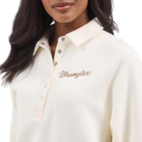 Wrangler Women's Americana Cream Retro Half Snap Top in Saudi Arabia
