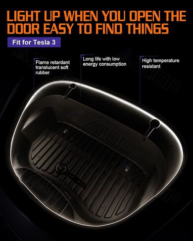 شريط LED LED Frunk متوافق مع 2018 2019 2020 Tesla Model 3 إكسسوارات الجذع الأمامية الإضاءة الداخلية المحيطة ، ضوء الشريط الأبيض in Kuwait
