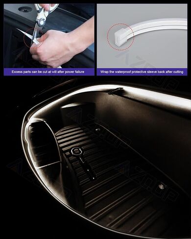 شريط LED LED Frunk متوافق مع 2018 2019 2020 Tesla Model 3 إكسسوارات الجذع الأمامية الإضاءة الداخلية المحيطة ، ضوء الشريط الأبيض in Kuwait