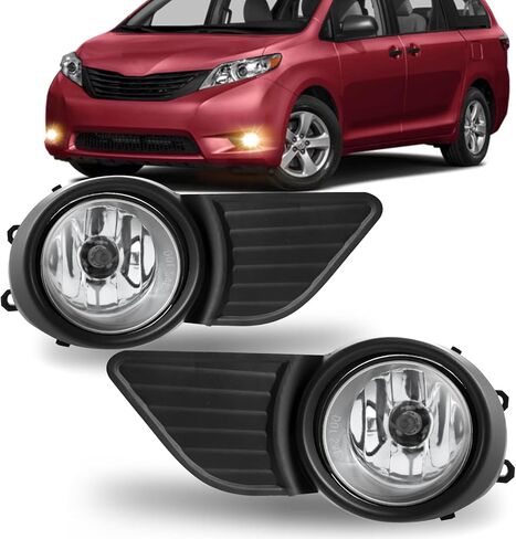 مصابيح أضواء الضباب بديل لعام 2011 2012 2013 2014 2015 2015 2017 Toyota Sienna (Not Fit SE Models) Light Light متوافق مع مفتاح H11 12V 55W ومسح الأسلاك Kit-Chrome in Kuwait