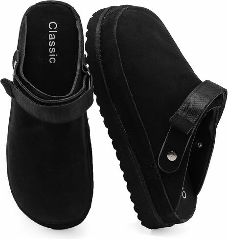 Women’s Genuine Suede Clogs – Platform Mules with Memory Foam, Adjustable Slip-On Sandals, Lightweight Orthopedic Arch Support Sandals, Indoor/Outdoor Slides Footwear in Saudi Arabia