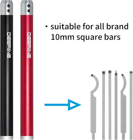 Carbide Wood Lathe Truning Tools Grip Handle and Extension Handle, Accept 10mm Square Turning Tool bar in Saudi Arabia