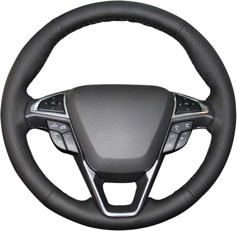 Mewant Hand Stitch Car Teadering Wheel Cover Wrap for Ford Edge 2015-2024 / Fusion 2013-2020 Accessories Ford Ford in Saudi Arabia