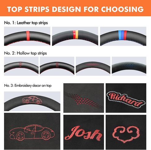 Mewant Hand Stitch Car Teadering Wheel Cover Wrap for Ford Edge 2015-2024 / Fusion 2013-2020 Accessories Ford Ford in Kuwait