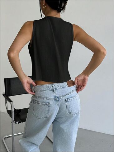 Milumia Tie Tie Band Front Tank Top Top Deep V Vear Device Sest in Saudi Arabia