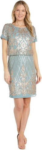 R & M Richards Short Beded Beaded Blouson W/Short Sleeves and equin exins in Saudi Arabia
