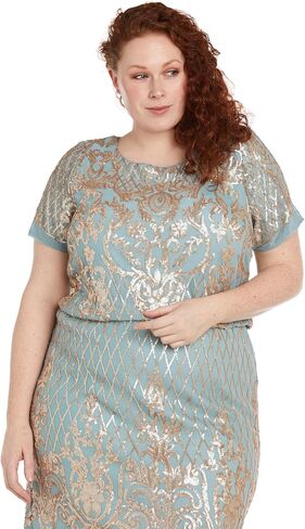 R & M Richards Short Beded Beaded Blouson W/Short Sleeves and equin exins in Saudi Arabia