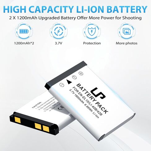 LP EN-EL10 Battery Charger, Charger Compatible with Nikon Coolpix S200, S203, S210, S220, S230, S3000, S4000, S500, S510, S5100, S520, S570 and More, Replacement Charger in Kuwait