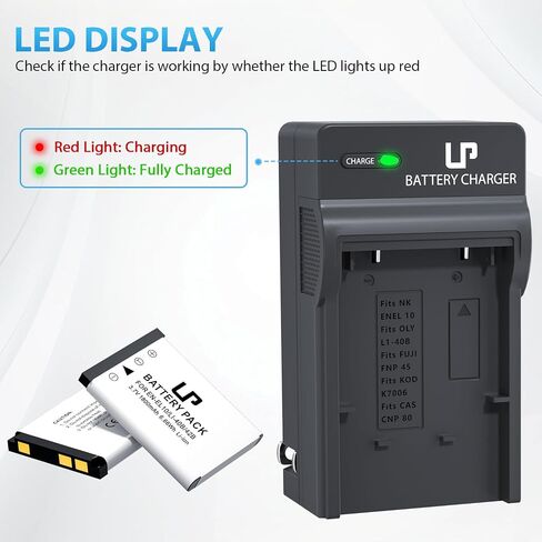 LP EN-EL10 Battery Charger, Charger Compatible with Nikon Coolpix S200, S203, S210, S220, S230, S3000, S4000, S500, S510, S5100, S520, S570 and More, Replacement Charger in Kuwait