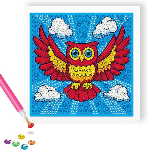 Reofrey Diamond Art Kits for Kids with Frame, DIY Monkey Animal Diamond Painting Kits, Fun Arts and Crafts for Girls & Boys Ages 4,5,6,7,8,9,10,11,12, Creative Educational Toy for Beginners (7x7 Inch) in Saudi Arabia