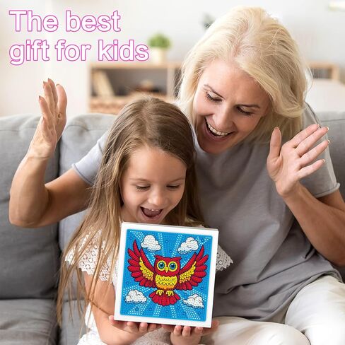 Reofrey Diamond Art Kits for Kids with Frame, DIY Monkey Animal Diamond Painting Kits, Fun Arts and Crafts for Girls & Boys Ages 4,5,6,7,8,9,10,11,12, Creative Educational Toy for Beginners (7x7 Inch) in Saudi Arabia