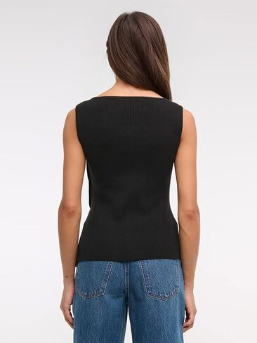 Baonmy Women Asymmetrical Button Down Tank Top Ribbed Summer Side-Button Sleeveless Boat Neck Slim Y2K Going Out Trendy Tops in Kuwait