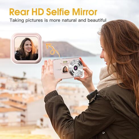 4K Digital Camera for Teens, FHD 64MP Digital Camera for Kids with 64GB SD Card, 18X Digital Zoom Cameras for Photography, Point and Shoot Video Camera for Kids, White in Saudi Arabia
