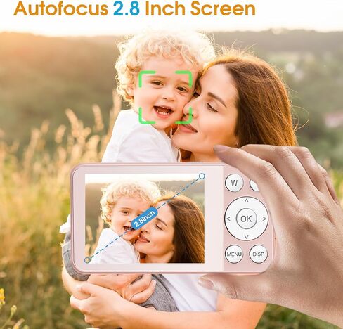 4K Digital Camera for Teens, FHD 64MP Digital Camera for Kids with 64GB SD Card, 18X Digital Zoom Cameras for Photography, Point and Shoot Video Camera for Kids, White in Saudi Arabia