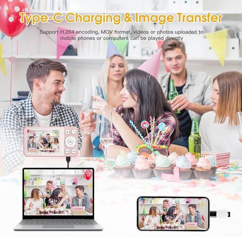 4K Digital Camera for Teens, FHD 64MP Digital Camera for Kids with 64GB SD Card, 18X Digital Zoom Cameras for Photography, Point and Shoot Video Camera for Kids, White in Saudi Arabia