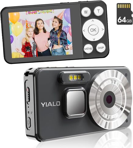 كاميرا رقمية 4K للمراهقين ، كاميرا رقمية 64 ميجا بايت FHD للأطفال مع بطاقة SD 64 جيجابايت ، وكاميرات التكبير الرقمية 18x للتصوير الفوتوغرافي ، و Point ، وتصوير كاميرا الفيديو للأطفال ، والأبيض. in Kuwait