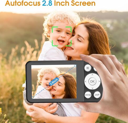كاميرا رقمية 4K للمراهقين ، كاميرا رقمية 64 ميجا بايت FHD للأطفال مع بطاقة SD 64 جيجابايت ، وكاميرات التكبير الرقمية 18x للتصوير الفوتوغرافي ، و Point ، وتصوير كاميرا الفيديو للأطفال ، والأبيض. in Kuwait