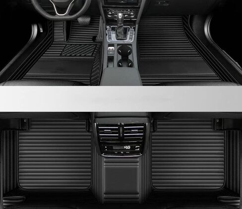 Custom All-Weather Protection Leather Car Floor Mats for Cars Sedan SUV Sports Car Waterproof Floor Mat (3D Black) in Saudi Arabia