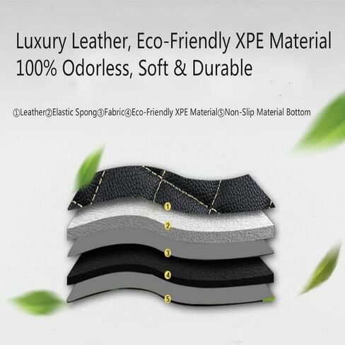 Custom All-Weather Protection Leather Car Floor Mats for Cars Sedan SUV Sports Car Waterproof Floor Mat (3D Black) in Saudi Arabia