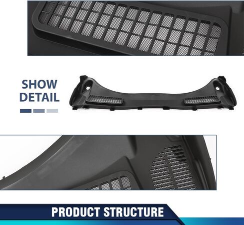 PIT66 الزجاج الأمامي ممسحة COWLAL TOP PANEL أسود متوافق مع Ford Escape 2013-2019 CJ5Z78022A68A ، CJ5Z-78022A68-A in Saudi Arabia