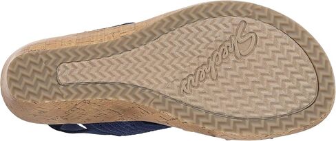 Skechers Women's Beverlee-Sheer Luck Wedge Sandal, White, 11 in Saudi Arabia