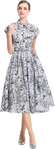 Lai Meng Five Cats Women's Sleeves Rece Shirt الأزرار المطبوعة الأزرار غير الرسمية مع حزام in Kuwait