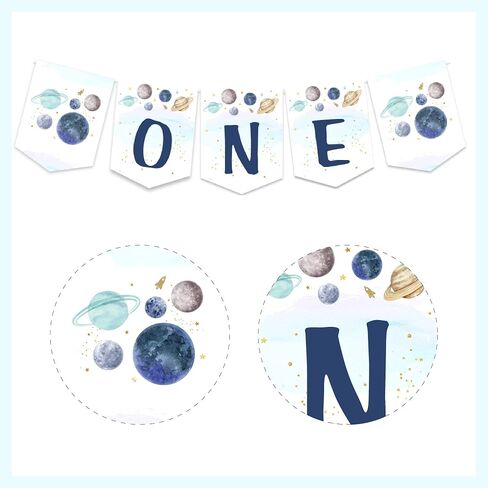 Outer Space 1st Birthday Highchair Banner, First Trip Around The Sun Sweet Pink Planet Birthday Highchair Garland Decorations for Girl’s One Year Old Party Supplies in Saudi Arabia