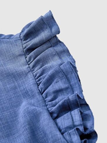 Women's Ruffle Cap Sleeve Short Dress Crew Neck A Line Flowy Babydoll Dresses in Kuwait