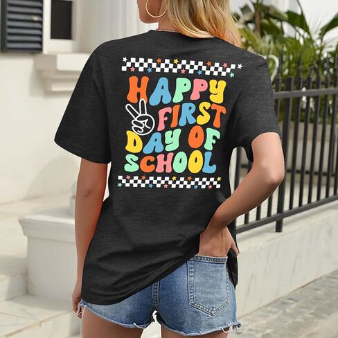 اليوم الأول من قميص المدرسة: تعود النساء إلى مدرس المدرسة Tshirt قميص المعلم هدية المحملات in Kuwait