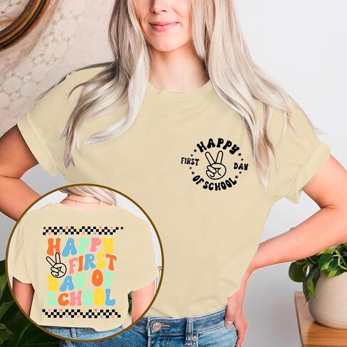 اليوم الأول من قميص المدرسة: تعود النساء إلى مدرس المدرسة Tshirt قميص المعلم هدية المحملات in Kuwait