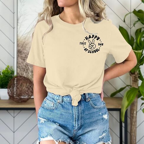 اليوم الأول من قميص المدرسة: تعود النساء إلى مدرس المدرسة Tshirt قميص المعلم هدية المحملات in Kuwait