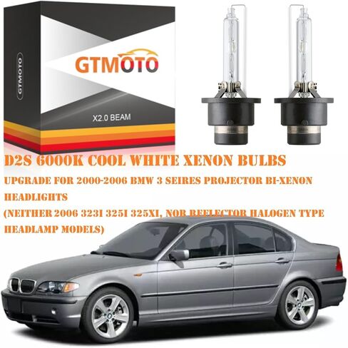 for 2001 2002 2003 2004 2005 2006 BMW 330i 330ci 330xi Headlight H/L Dual Beam D2S Xenon HID Bulb, 325i 325ci 325xi E46 Projector Headlamp 35W OEM D2SC1, 6000K White Bi-xenon Light, 2 Pack in Saudi Arabia