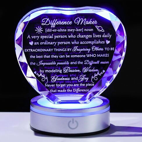 صانع اختلاف enjinkail Crystal Plaque مع قاعدة LED - هدية تقدير فريدة لزملاء العمل أو الموظفين أو الرئيس أو المعلم أو القائد - تُحكم عليك أن تصنع لوحة فرق للنساء والرجال in Kuwait