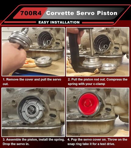 مجموعة مكبس Corvette ذات الأداء العالي مع الغطاء والخاتم المفاجئ متوافق مع GM 1982-2014 Corvette 700R4 4L60E 4L65E 4L70E. in Saudi Arabia