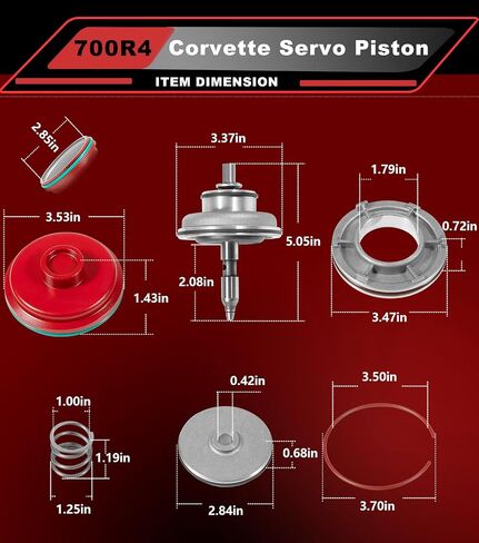 مجموعة مكبس Corvette ذات الأداء العالي مع الغطاء والخاتم المفاجئ متوافق مع GM 1982-2014 Corvette 700R4 4L60E 4L65E 4L70E. in Saudi Arabia