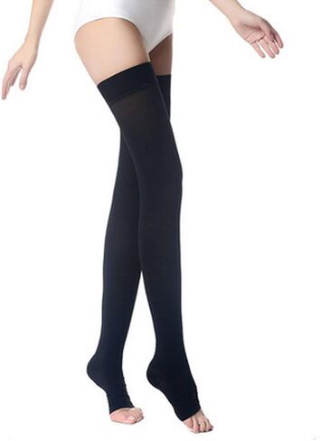 Thigh High Compression Socks, Firm Support 20-30 mmHg Gradient Compression Stockings with Silicone Band. Treatment for Runnin in Saudi Arabia