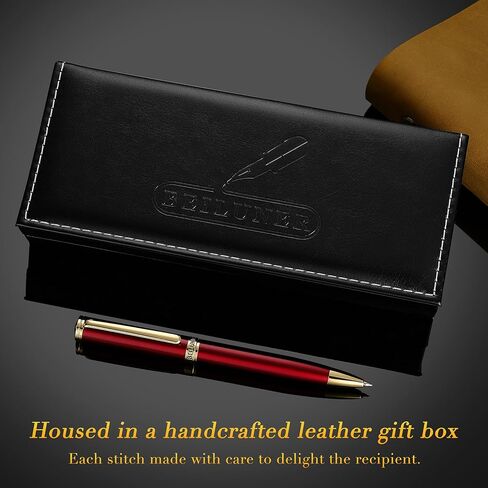 BEILUNER Red Lacquer Gel Pen With 24K Gold Finish, Retractable Pen, Fancy Gift Set, Professional, Elegant, Writing, Executive, Office, Nice Fancy Designer Pens, Perfect for Men and Women in Kuwait