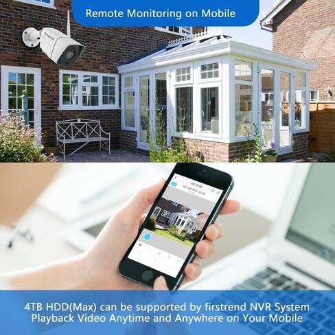 1080P Wireless Security Camera System, Firstrend 8CH Wireless DVR System with 4 pcs 1080P Security IP Camera and 2TB Hard Drive Pre-Installed, 65 ft Night Vision and Easy Remote Monitoring in Saudi Arabia