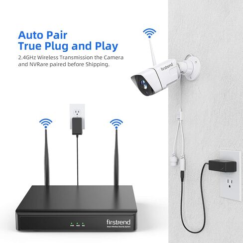 1080P Wireless Security Camera System, Firstrend 8CH Wireless DVR System with 4 pcs 1080P Security IP Camera and 2TB Hard Drive Pre-Installed, 65 ft Night Vision and Easy Remote Monitoring in Saudi Arabia