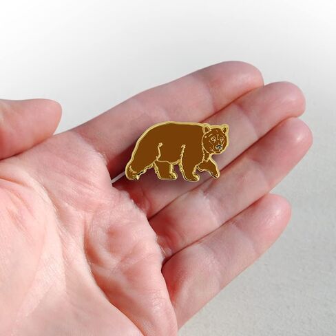 Pinmart Brown Grizzly Bear Wild Animal Fatering Pin in Saudi Arabia