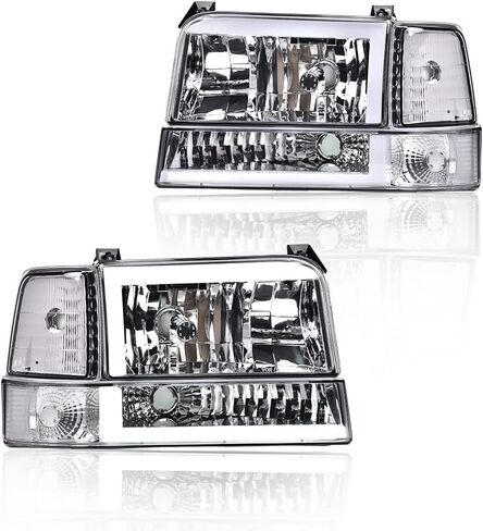 المصابيح الأمامية DRL LED متوافقة مع 1992-1996 FORD F150/BRONCO ، 1992-1997 F250/F350/FSUPRE DATION W/CORNER in Saudi Arabia