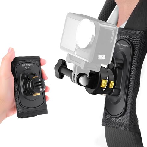 NEEWER Backpack Camera Clip Mount with Square QR Plate, Upgraded Safety Latch, Quick Release Camera Belt Clip Backpack Strap Compatible with Peak Design PD QR System Canon Nikon Sony DSLRs, GP67 in Kuwait