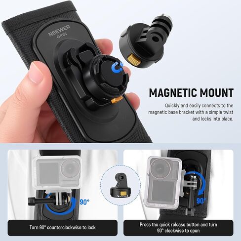 NEEWER Backpack Camera Clip Mount with Square QR Plate, Upgraded Safety Latch, Quick Release Camera Belt Clip Backpack Strap Compatible with Peak Design PD QR System Canon Nikon Sony DSLRs, GP67 in Kuwait
