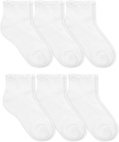 Jefferies Socks Womens Seamless Ruffle Sport Quarter Ankle Socks 6 Pair Pack in Saudi Arabia